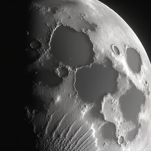 A high-detail closeup of the Tycho crater on the moon's surface.